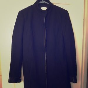 VINCE Wool Coat In Black